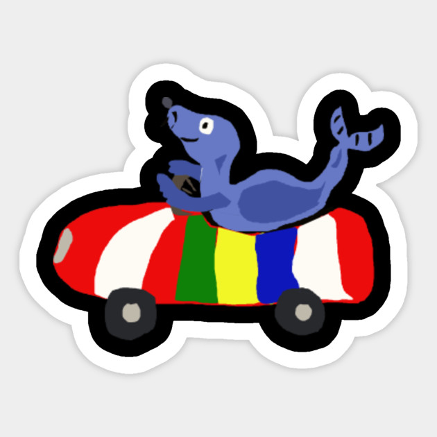 Funny Seal Driving Beach Ball Car